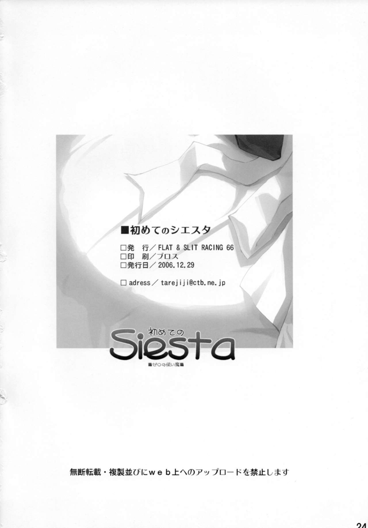 (C71) [FLAT&SLIT RACING 66 (66-夢王)] 初めてのSiesta (ゼロの使い魔)