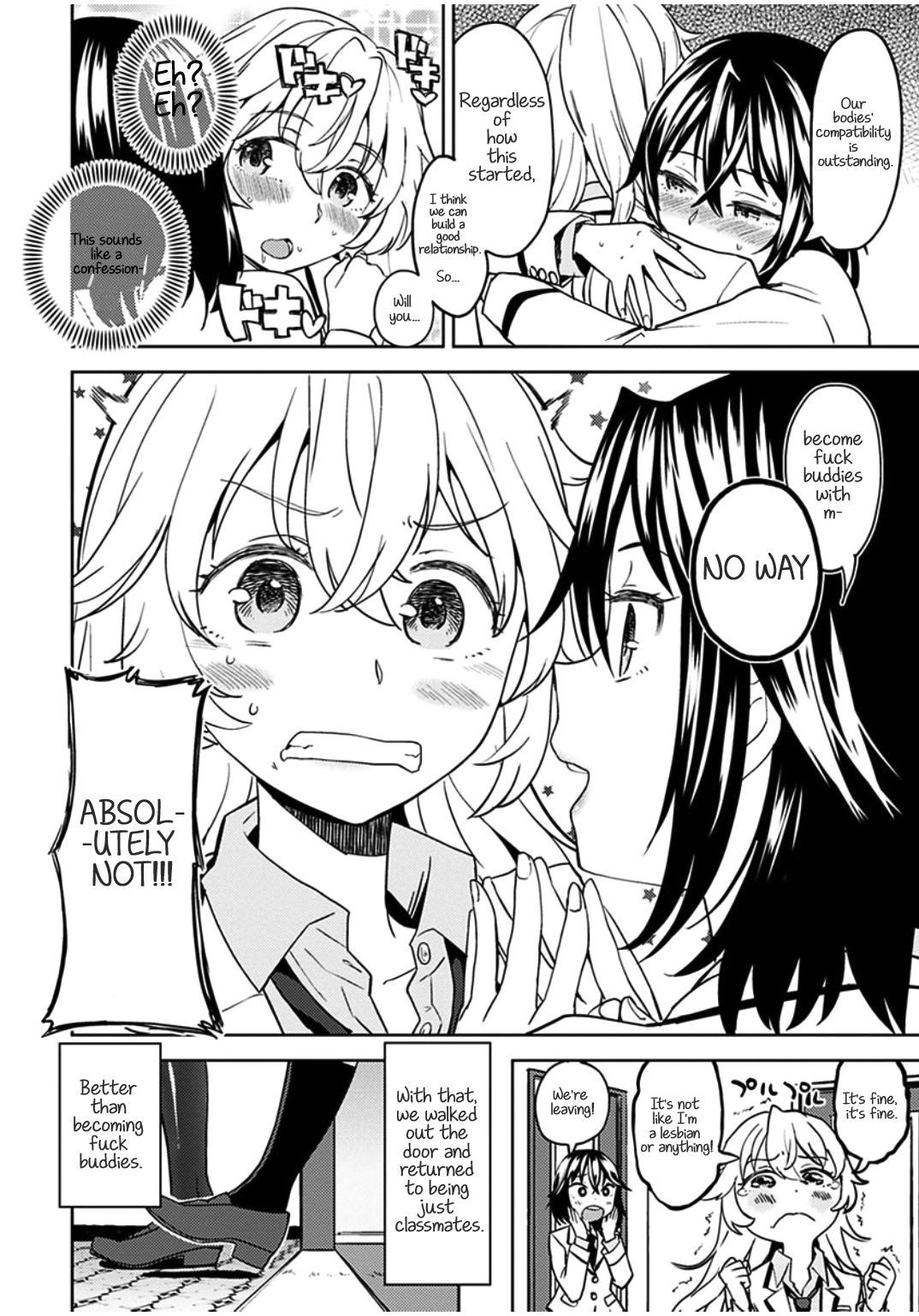 [あやね] 嘘をつかねば百合にはなれぬ のオマケ漫画 (エキダレ) [英訳] [DL版]