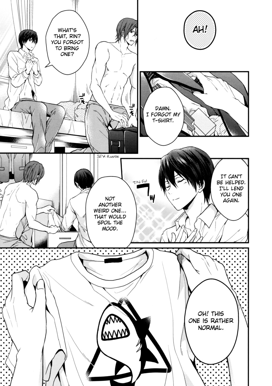 (SUPER23) [藍王 (藍詩ひな)] 変なTシャツ着せたら彼氏がおかしくなった (Free!) [英訳]