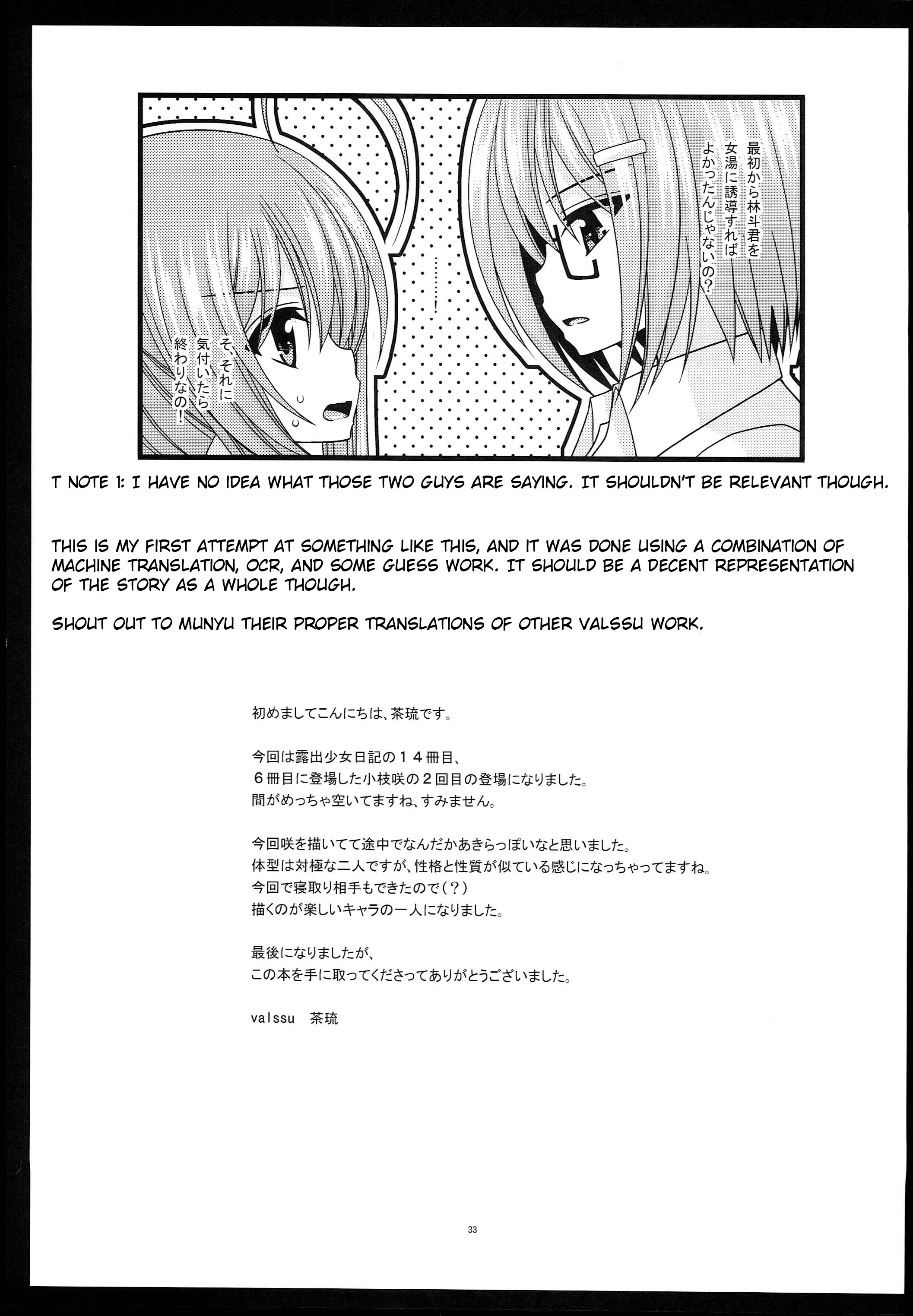 (C89) [valssu (茶琉)] 露出少女日記14冊目 [英訳]