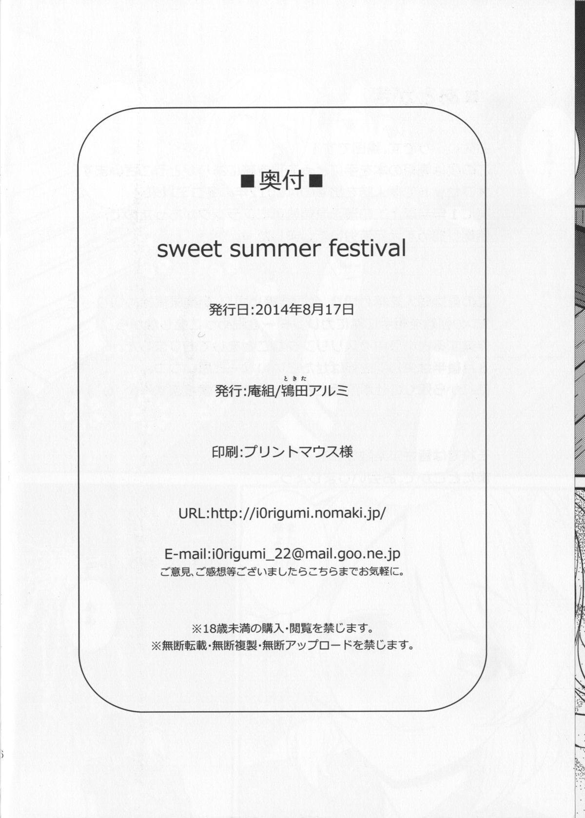 (C86) [庵組 (鴇田アルミ)] sweet summer festival (アイドルマスター)