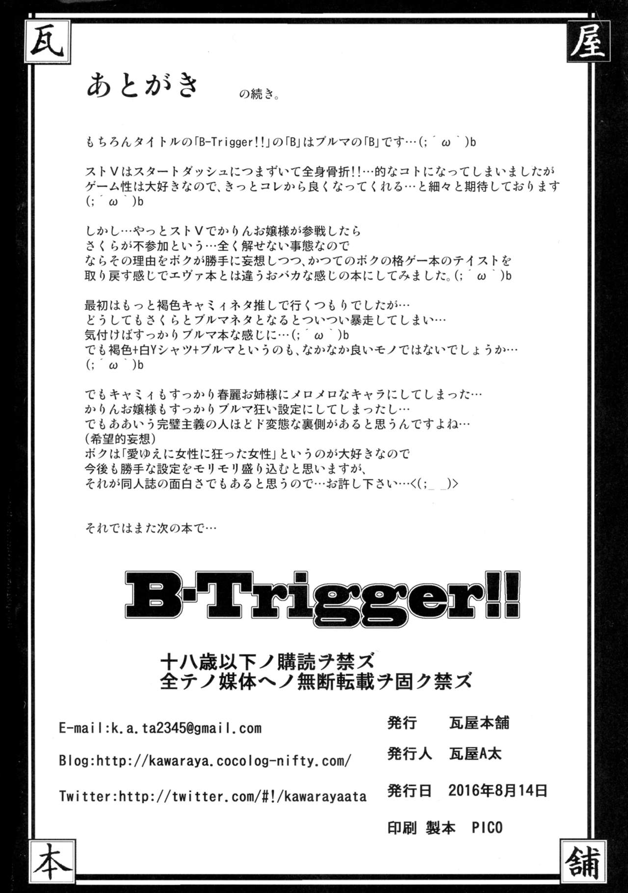 (C90) [瓦屋本舗 (瓦屋A太)] B-Trigger!! (ストリートファイター)