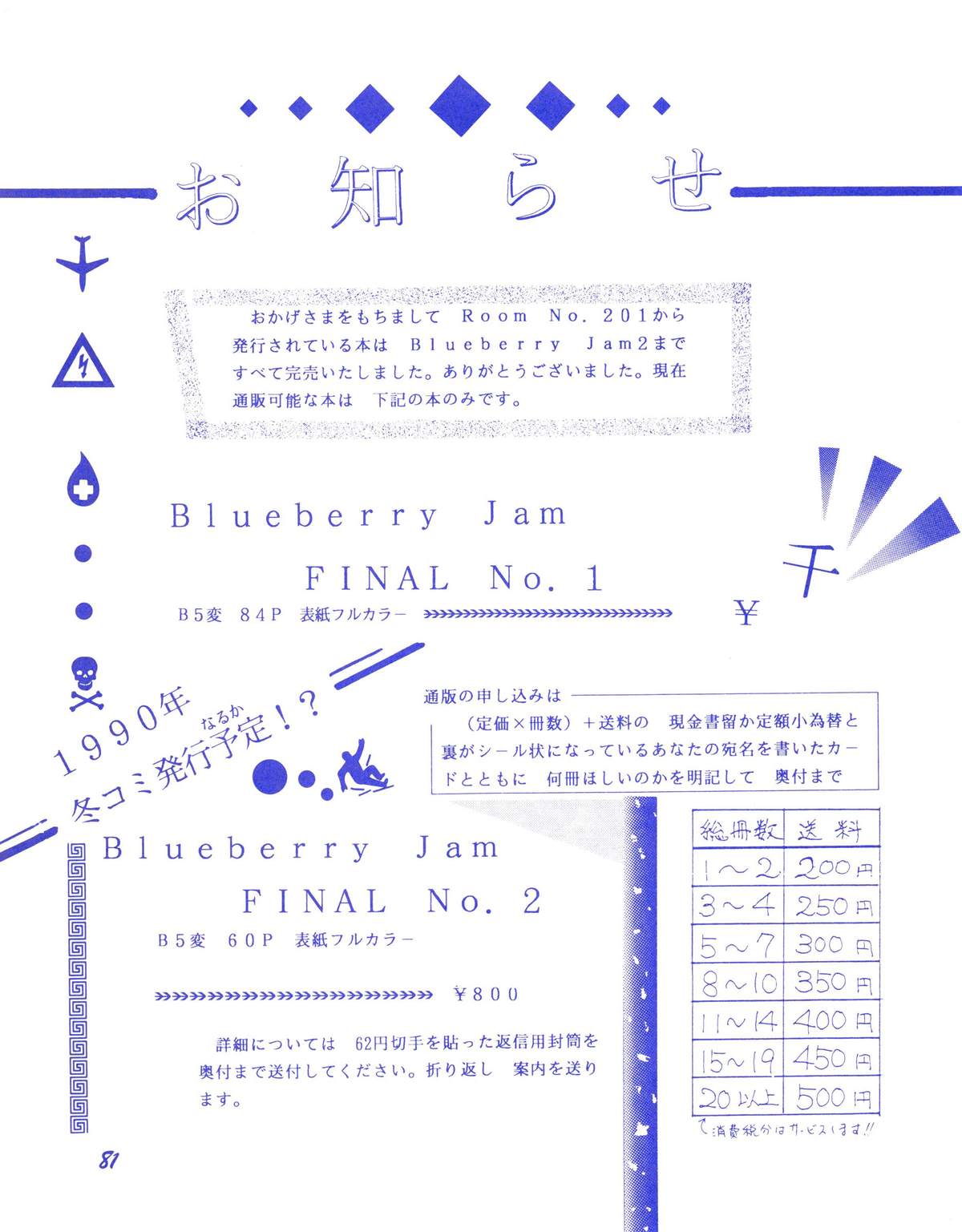 (C37) [Room No.201 (H・YOU)] BLUEBERRY JAM FINAL No.1 (小公女セーラ)