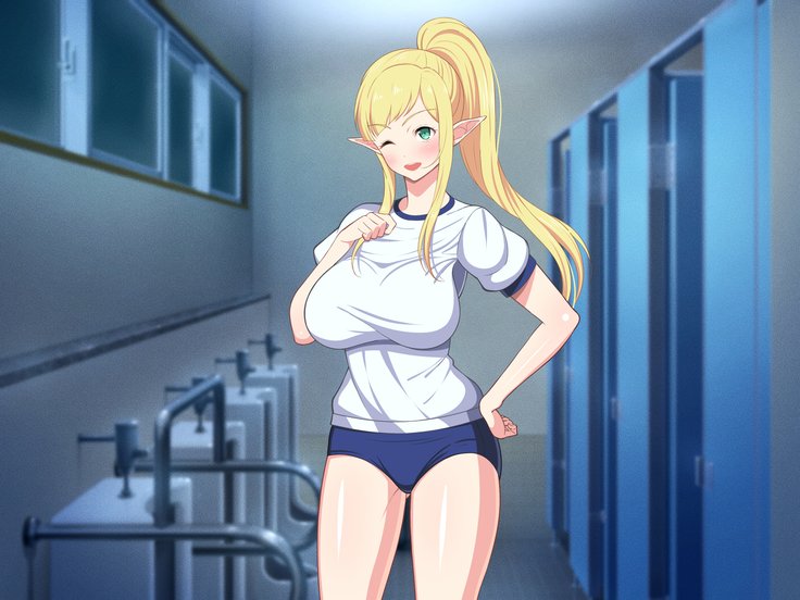 留学生はどすけべ爆乳JKエルフ！